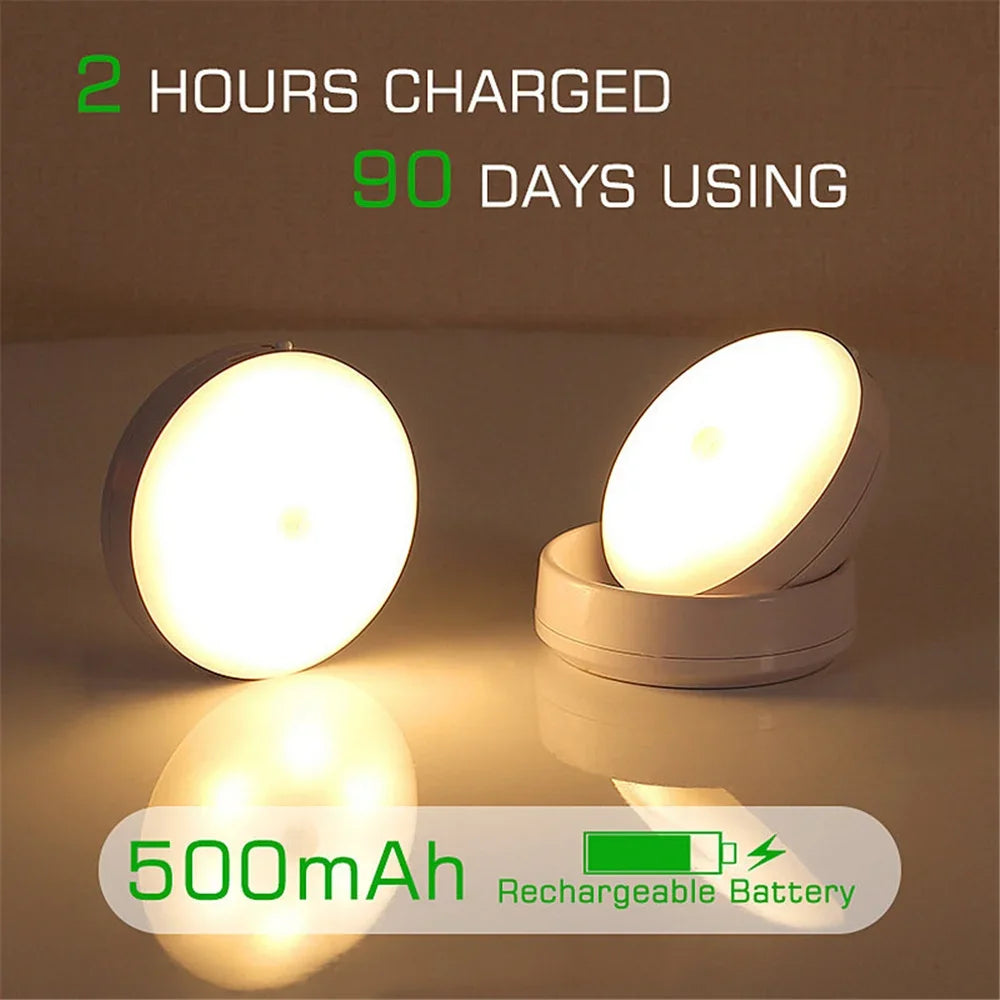 LED Night Light USB Charging Intelligent Human Induction For Bedside Cabinet Home Wardrobe Lighting Motion Sensor Light led Lamp Leedoar