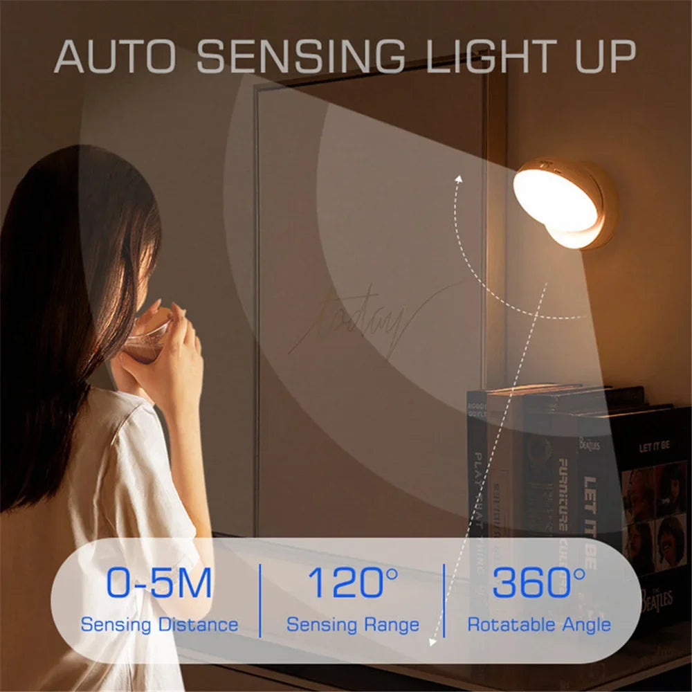 LED Night Light USB Charging Intelligent Human Induction For Bedside Cabinet Home Wardrobe Lighting Motion Sensor Light led Lamp Leedoar