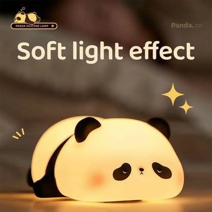 LED Night Lights Cute Sheep Panda Rabbit Silicone Lamp USB Rechargeable Timing Bedside Decor Kids Baby nightlight Birthday Gift Leedoar