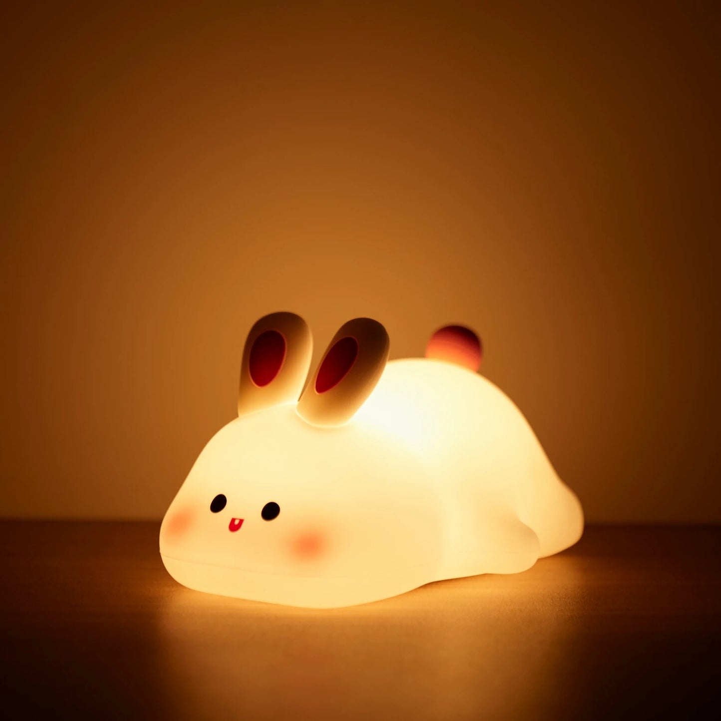 LED Night Lights Cute Sheep Panda Rabbit Silicone Lamp USB Rechargeable Timing Bedside Decor Kids Baby nightlight Birthday Gift Leedoar