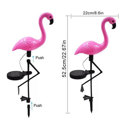 Luz solar externa LED à prova d'água 1/3 peças em forma de flamingo paisagem gramado lâmpadas para parque caminho casa jardim pátio decoração 