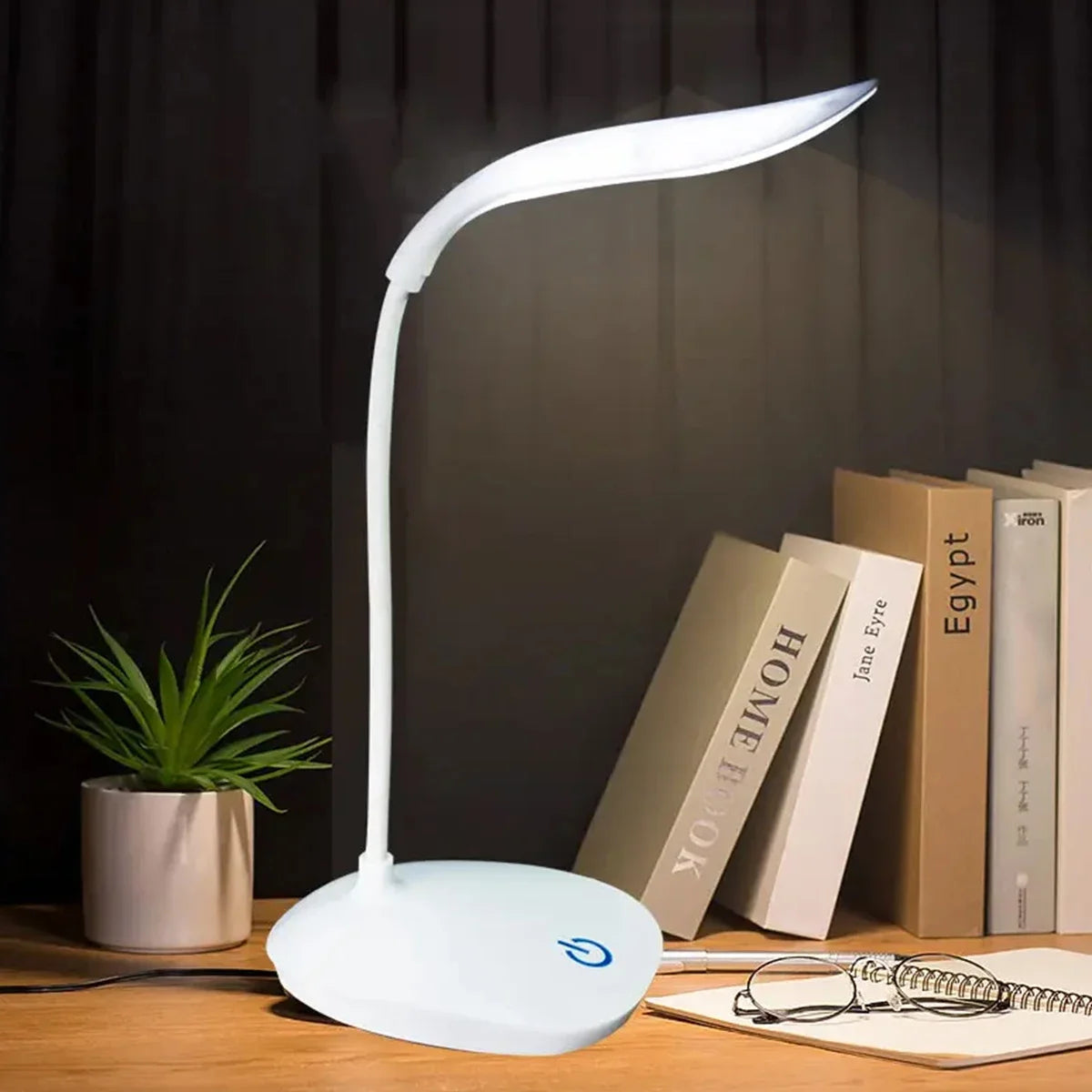 LED Reading Desk Lamp Portable Desk Lamp USB Charging Table Light Touch Dimming Learn Eye Protection Light Room Office Lighting Leedoar