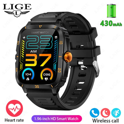 LIGE 2024 Military Smart Watch Men 3ATM Waterproof Outdoor Sports Fitness Tracker Health Monitor Smartwatch Men 430mAh Battery Leedoar