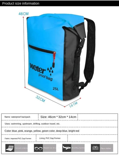 LONGHIKER Bolsa impermeável para ciclismo, caiaque, canoagem, natação, acampamento, mochila resistente à água 