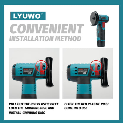 LYUWO Mini Angle Grinder Mini Household Rechargeable Cutting Machine Polishing Machine Electric Hand Grinder Polishing Machine Leedoar