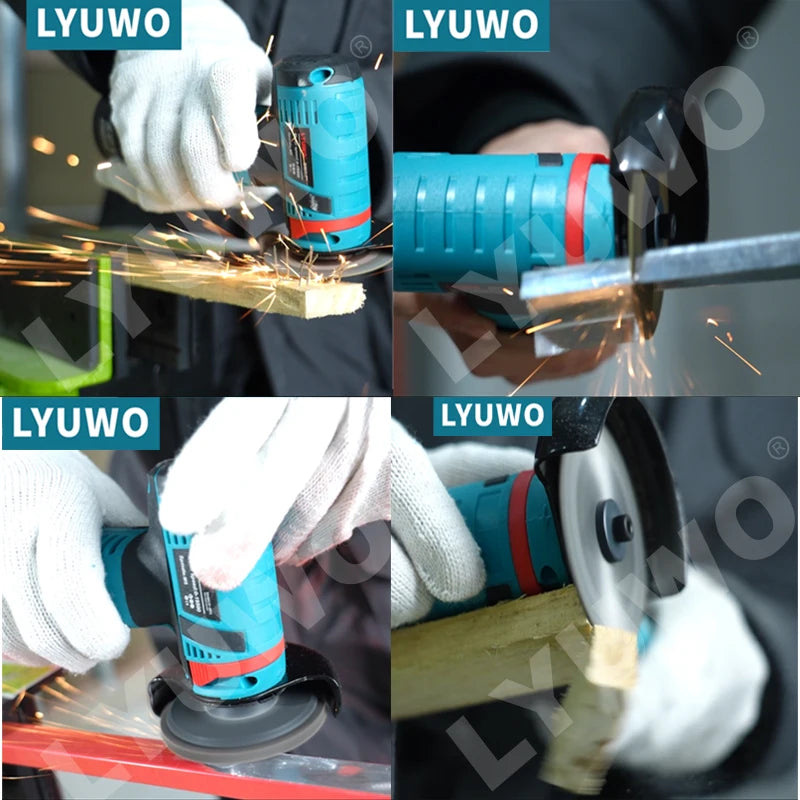 LYUWO Mini Angle Grinder Mini Household Rechargeable Cutting Machine Polishing Machine Electric Hand Grinder Polishing Machine Leedoar