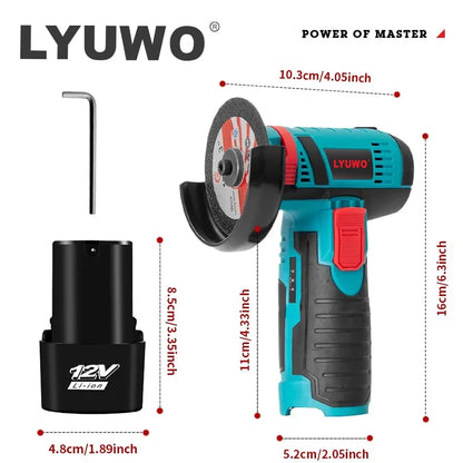 LYUWO Mini Angle Grinder Mini Household Rechargeable Cutting Machine Polishing Machine Electric Hand Grinder Polishing Machine Leedoar