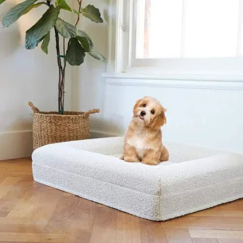 Lambs Wool Dog Memory Foam Bed Washable Orthopedic Dog Sofa Bed With Removable Cover