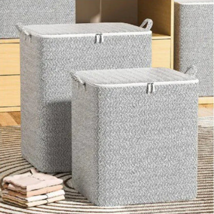 Large Capacity Clothes Storage Bag Organizer With Reinforced Handle For Blankets Bedding Foldable With Zipper Storage Bag Leedoar