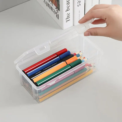 Estojo transparente de grande capacidade para artigos de papelaria, estojo para lápis de cor, estojo para lápis de cor para crianças, pintura e desenho 