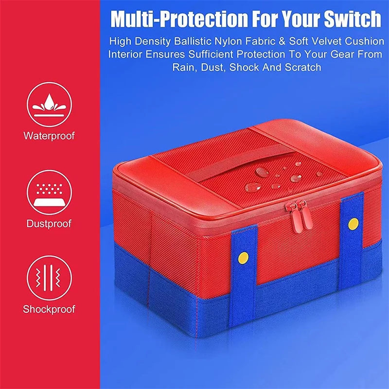 Grande estojo de proteção para transporte, bolsa de armazenamento para viagem compatível com Nintendo Switch Oled Console Pro Controller Game Storage Box 