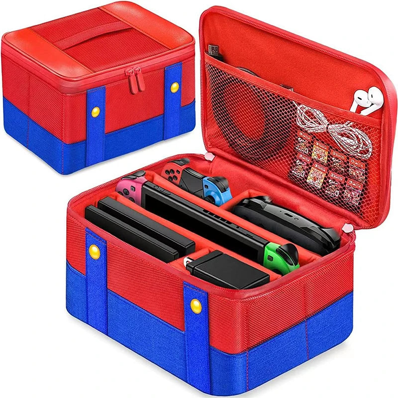 Estuche protector de transporte grande, bolsa de almacenamiento de viaje compatible con la consola Nintendo Switch Oled, caja de almacenamiento de juegos para controlador Pro 