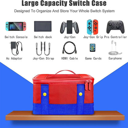 Estuche protector de transporte grande, bolsa de almacenamiento de viaje compatible con la consola Nintendo Switch Oled, caja de almacenamiento de juegos para controlador Pro 