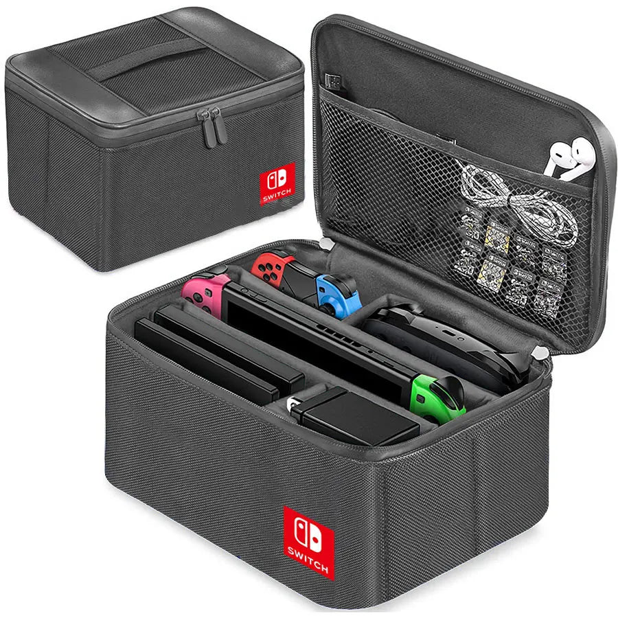 Grande estojo de proteção para transporte, bolsa de armazenamento para viagem compatível com Nintendo Switch Oled Console Pro Controller Game Storage Box 