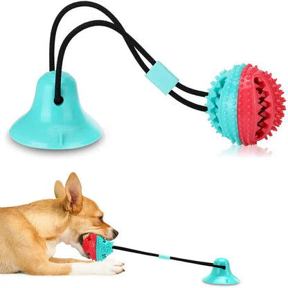 Large Dog Ball Toys Suction Cup Ropes Interactive Leaking Slow Feeder Chew Toy Toothing Clean Golden Retriever Big Pet Supplies Leedoar