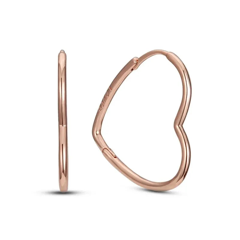 Large Double Circle Hoop Earrings with Colorful CZ Zircon 925 Sterling Silver Heart Earrings for Lady Gifts Fine Jewelry Leedoar