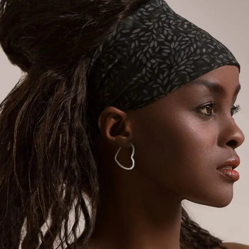 Large Double Circle Hoop Earrings with Colorful CZ Zircon 925 Sterling Silver Heart Earrings for Lady Gifts Fine Jewelry Leedoar