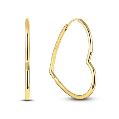 Large Double Circle Hoop Earrings with Colorful CZ Zircon 925 Sterling Silver Heart Earrings for Lady Gifts Fine Jewelry Leedoar