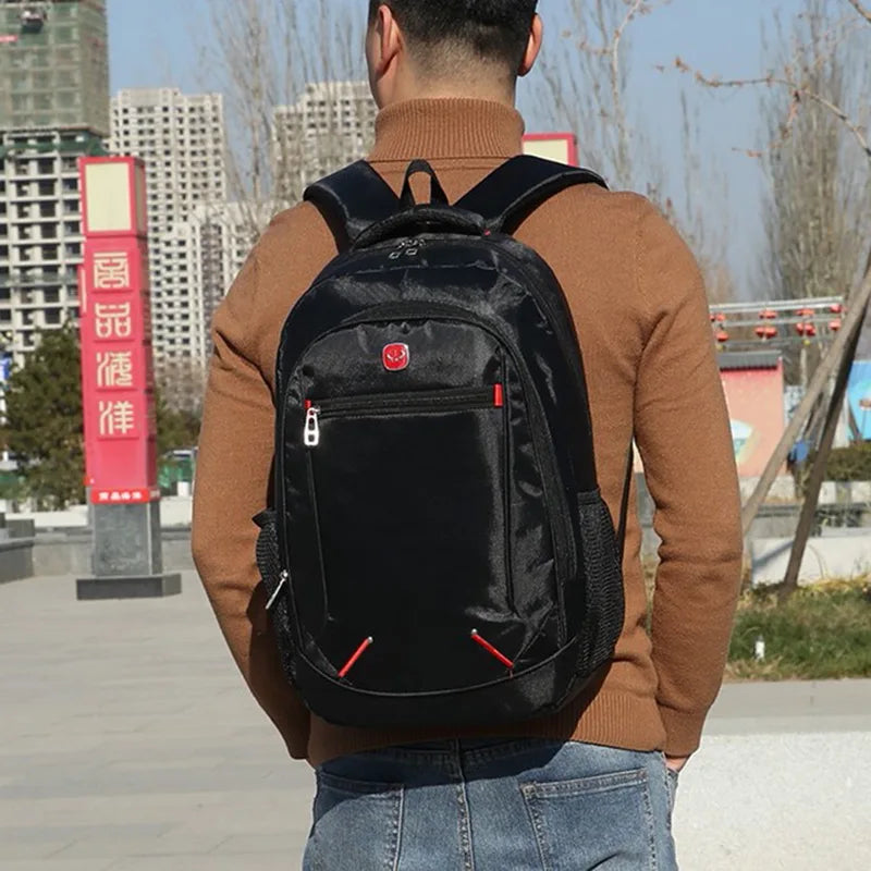 Mochila escolar de gran capacidad para estudiantes, informal, de color sólido, material Oxford, nueva mochila para hombre, bolso sencillo y multifuncional 