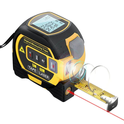 Laser Tape Measure 3 In 1 Digital Tape Measure Steel Tape Measure High Precision Laser Rangefinder Leedoar