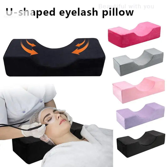 Almohada para pestañas, soporte para el cuello, almohada suave para injerto de pestañas, almohada de extensión de pestañas de espuma viscoelástica con bolsillo para salón de maquillaje 