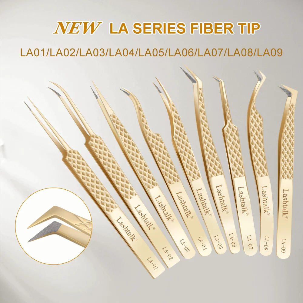 Lashtalk Eyelash Extension Tweezers Makeup Tools From Nagaraku Stainless Steel Non-magnetic Volume FakeLashes Supplies Accurate Leedoar