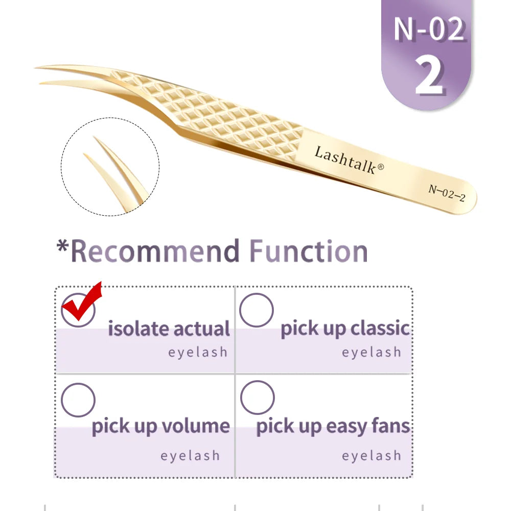 Lashtalk Eyelash Extension Tweezers Makeup Tools From Nagaraku Stainless Steel Non-magnetic Volume FakeLashes Supplies Accurate Leedoar