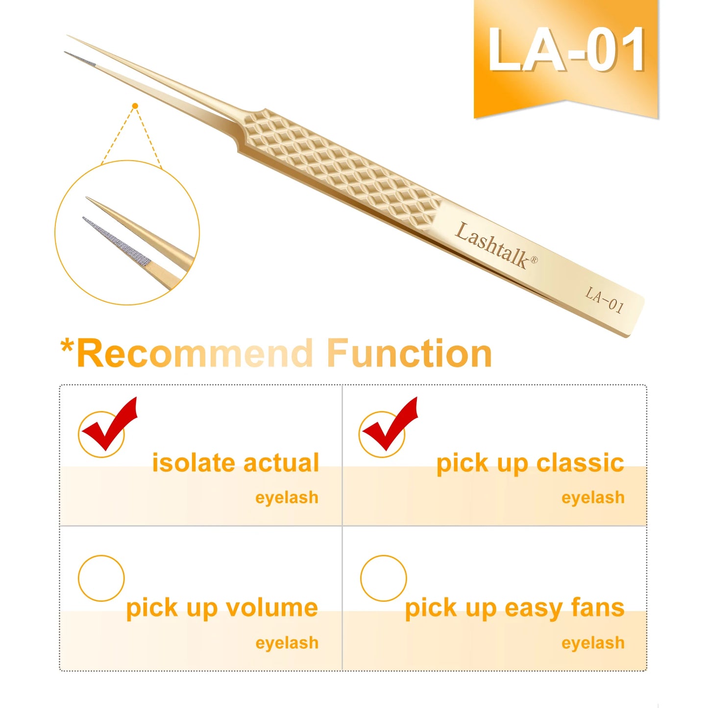 Lashtalk Eyelash Extension Tweezers Makeup Tools From Nagaraku Stainless Steel Non-magnetic Volume FakeLashes Supplies Accurate Leedoar