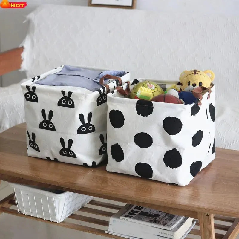 Laundry Basket Cotton and Linen Dirty Clothes Laundry Basket Foldable Laundry Basket Storage Household Sundries Storage Basket Leedoar