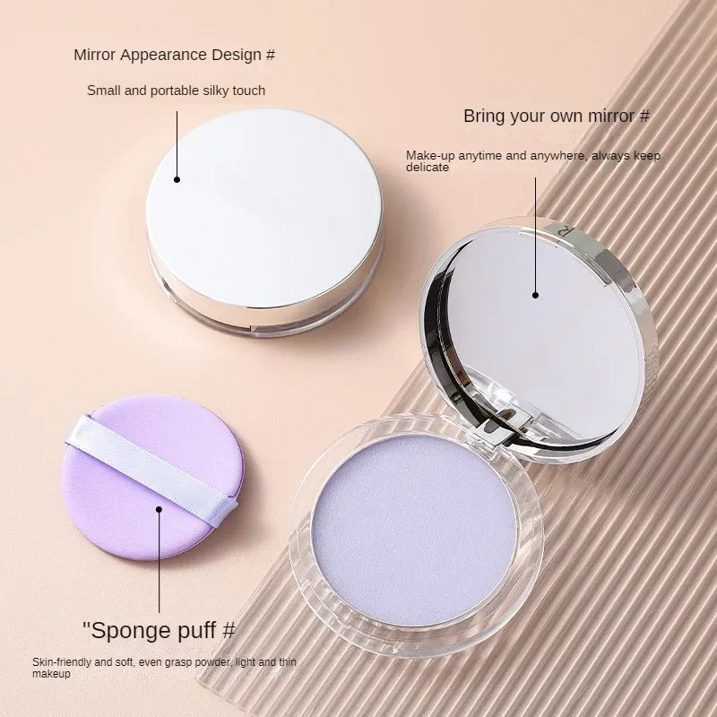 Lavender Pressed Powder Matte Powder Lasting Oil Control Full Coverage Face Compact Setting Powder Makeup Foundation Cosmetics Leedoar