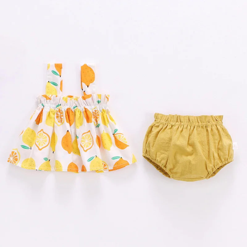 Lawadka Summer Thin Newborn Baby Clothes For Girls Set Print Mini Dress And PP Shorts 2Pcs Set Infant Baby Clothing Outfit 2024 Leedoar