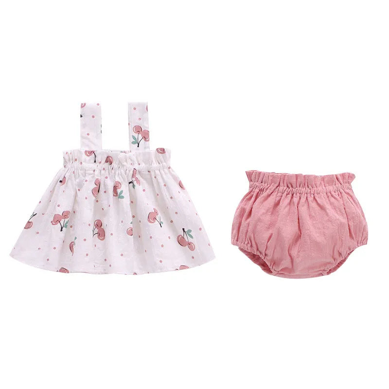 Lawadka Summer Thin Newborn Baby Clothes For Girls Set Print Mini Dress And PP Shorts 2Pcs Set Infant Baby Clothing Outfit 2024 Leedoar