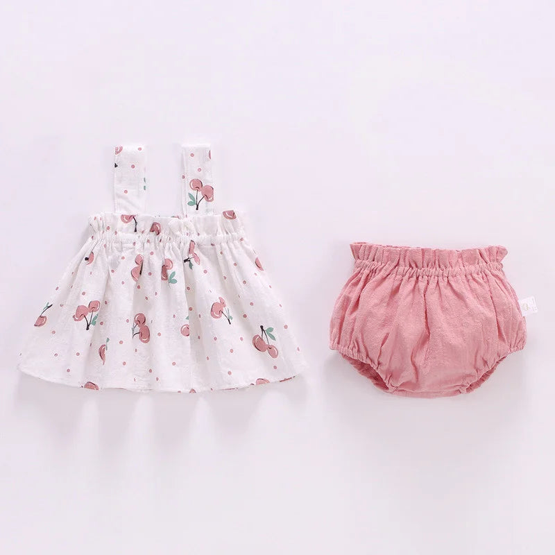 Lawadka Summer Thin Newborn Baby Clothes For Girls Set Print Mini Dress And PP Shorts 2Pcs Set Infant Baby Clothing Outfit 2024 Leedoar