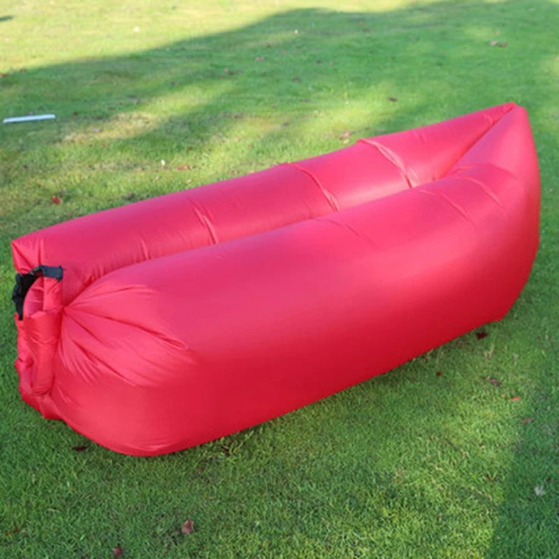 Lazy Inflatable Sofa Outdoor Portable Beach Air Sofa Folding Camping Inflatable Sofa Bed Sleeping Bag Single Person Leedoar