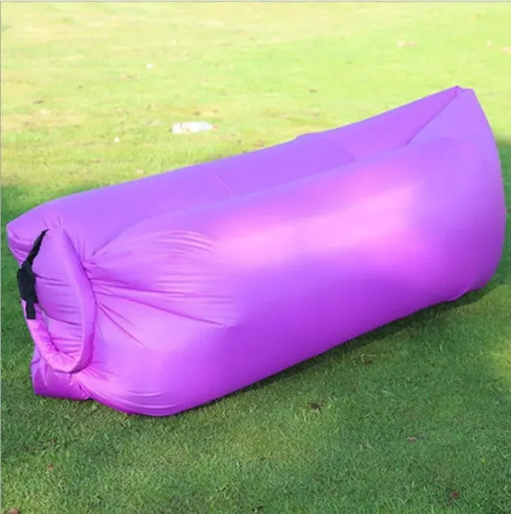 Lazy Inflatable Sofa Outdoor Portable Beach Air Sofa Folding Camping Inflatable Sofa Bed Sleeping Bag Single Person Leedoar