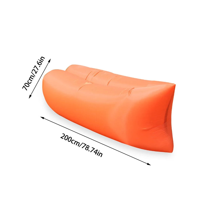 Lazy Inflatable Sofa Outdoor Portable Beach Air Sofa Folding Camping Inflatable Sofa Bed Sleeping Bag Single Person Leedoar