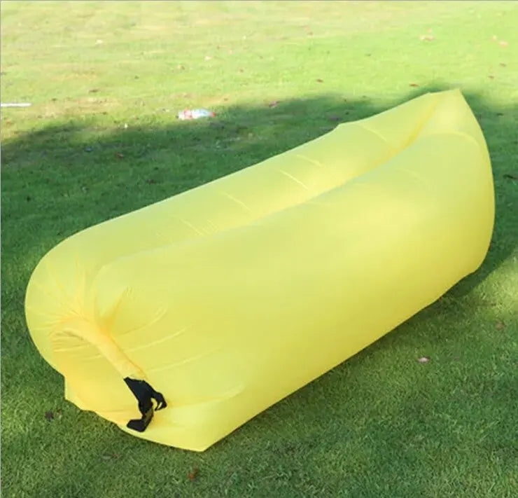 Lazy Inflatable Sofa Outdoor Portable Beach Air Sofa Folding Camping Inflatable Sofa Bed Sleeping Bag Single Person Leedoar