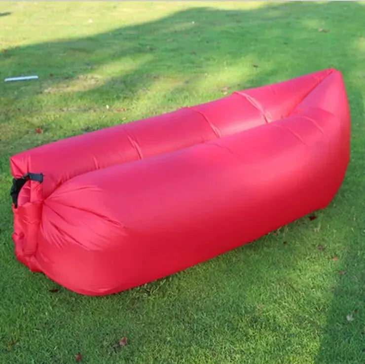 Lazy Inflatable Sofa Outdoor Portable Beach Air Sofa Folding Camping Inflatable Sofa Bed Sleeping Bag Single Person Leedoar