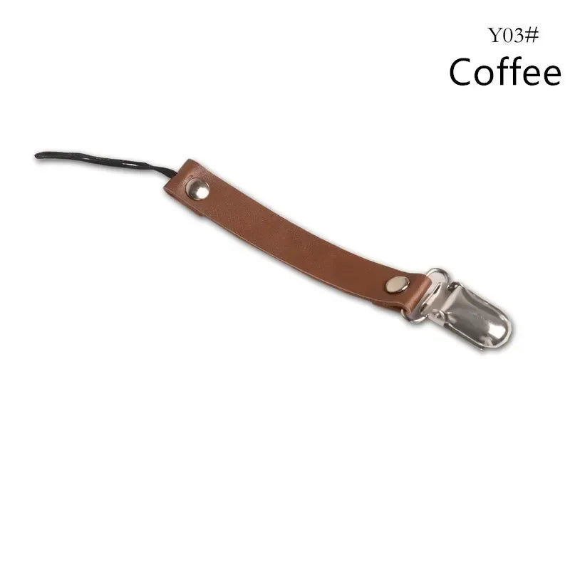 Leather Baby Short Pacifier Clip Chain Soother Nipple Holder Clasps Metal Dummy Clip Toddler Feeding For Baby Teething Product