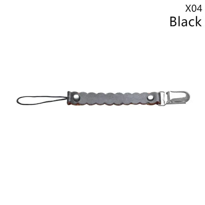 Leather Baby Short Pacifier Clip Chain Soother Nipple Holder Clasps Metal Dummy Clip Toddler Feeding For Baby Teething Product