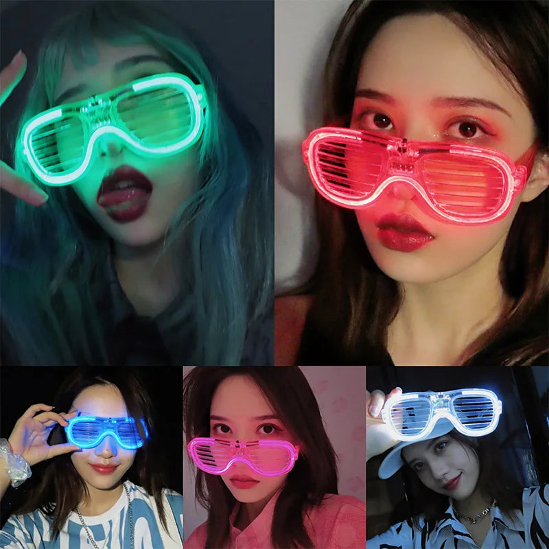 Led Glasses Neon Party Flashing Glasses Luminous Light Glasses Bar Party Concert Props Fluorescent Glow Photo Props Supplies Leedoar