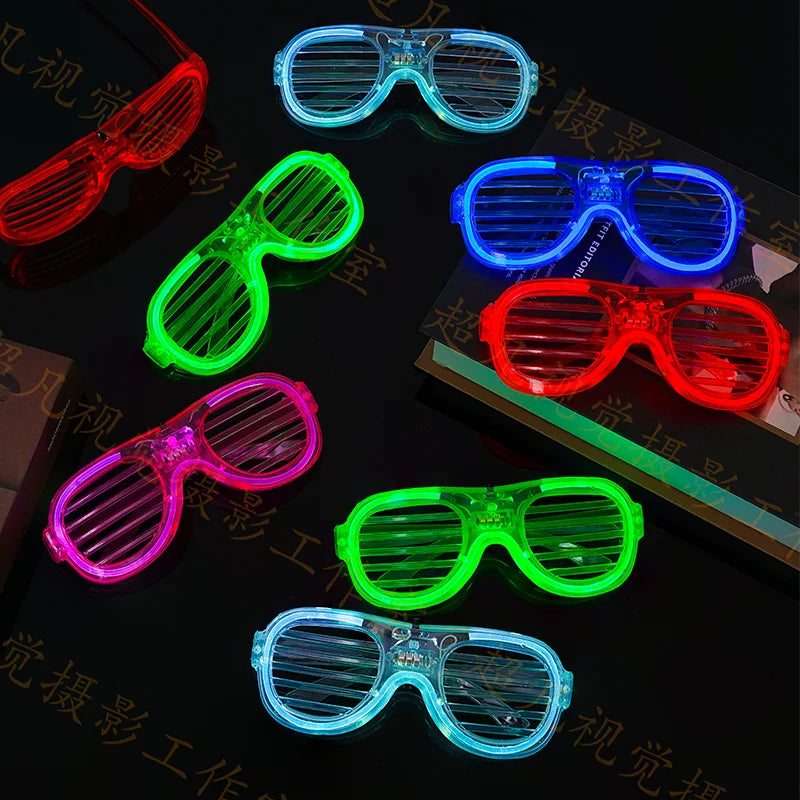 Led Glasses Neon Party Flashing Glasses Luminous Light Glasses Bar Party Concert Props Fluorescent Glow Photo Props Supplies Leedoar