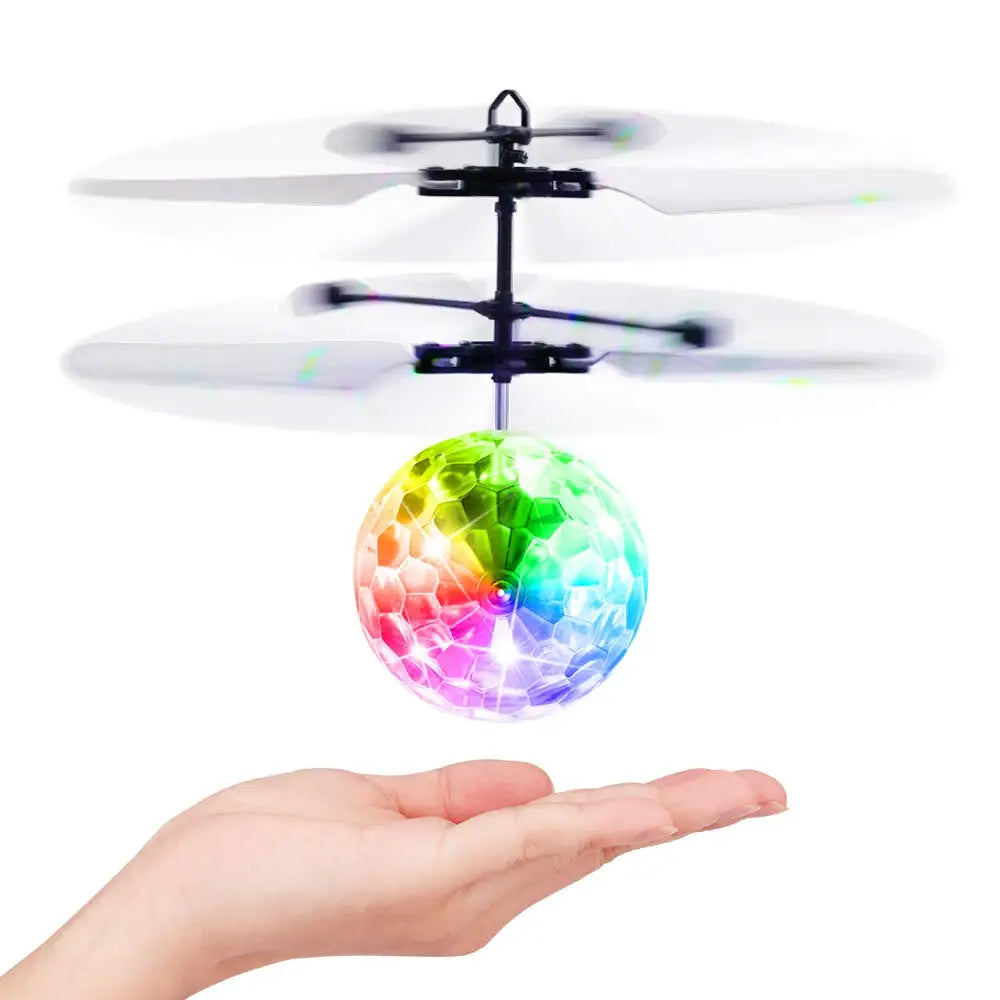 Led Light Suspension Crystal Ball Infrared Induction RC Gesture Control Colorful Glowing Toys Unique Gift for Kids JM888 Leedoar