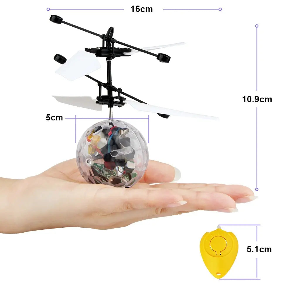 Led Light Suspension Crystal Ball Infrared Induction RC Gesture Control Colorful Glowing Toys Unique Gift for Kids JM888 Leedoar