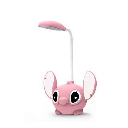 Led Lilo & Stitch Desk Lamp With Pencil Sharpener Foldable Light Cute Desk Small Book Lamp Usb Recharge Light Gift