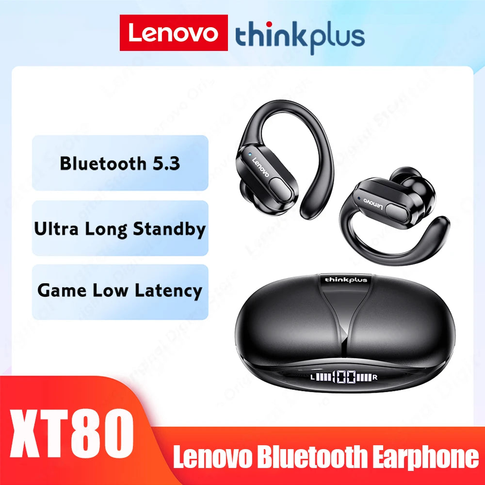 Lenovo thinkplus XT80 Wireless Earphone Bluetooth Sport TWS Noise Reduction Earbuds Headset HiFi Stereo Wireless Headphones Leedoar