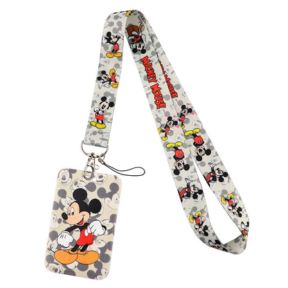 Lilo Stitch Cute Couples Lanyard For Keys Chain Credit Card Cover Pass Mobile Phone Charm Straps ID Badge Holder Key Accessories Leedoar