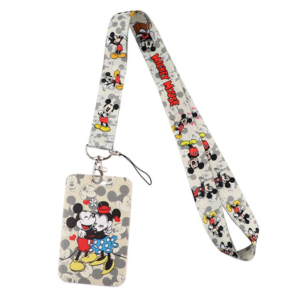 Lilo Stitch Cute Couples Lanyard For Keys Chain Credit Card Cover Pass Mobile Phone Charm Straps ID Badge Holder Key Accessories Leedoar