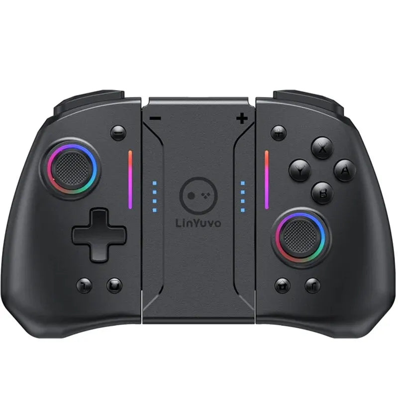 LinYuvo KS42 Meteor Light Wireless Joy-pad com 8 luzes RGB coloridas para Switch/Lite/OLED, com programável, Turbo e vibração 