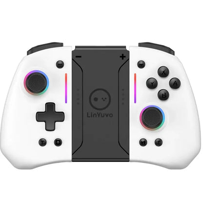 LinYuvo KS42 Meteor Light Wireless Joy-pad com 8 luzes RGB coloridas para Switch/Lite/OLED, com programável, Turbo e vibração 